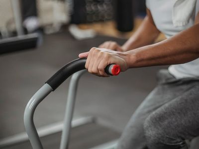Abstract motion blur of someone doing cardio exercises.